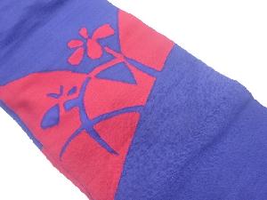 リサイクル　手織り紬花模様織出し名古屋帯